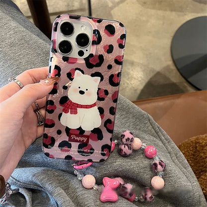 Dog Print Leopard Strap Set Case Phone / FashionChic