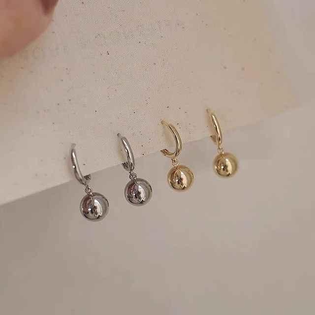 Huggie Drop Sterling 925 Ball Earring Silver FashionChic
