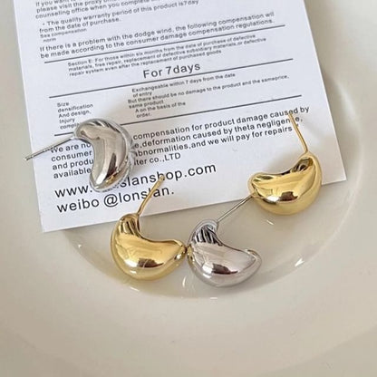 925 Silver Earring Sterling Glossy Hoop FashionChic