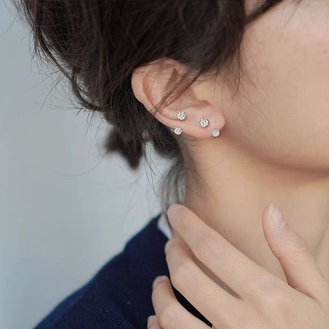 Earring Huggie Rhinestone Open FashionChic