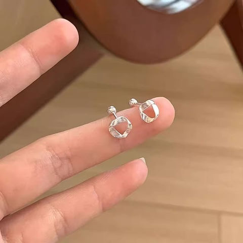 Earring Silver Sterling Twisted 925 Barbell FashionChic