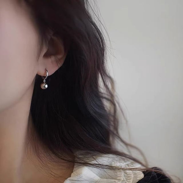 Huggie Drop Sterling 925 Ball Earring Silver FashionChic