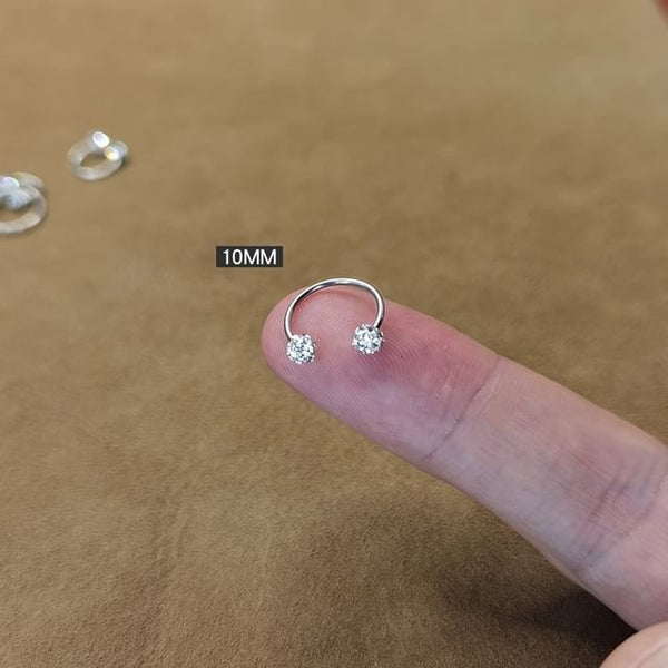 Earring Huggie Rhinestone Open FashionChic