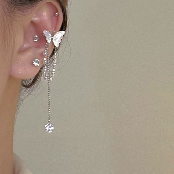 Ear Butterfly Faux Cuff Pearl FashionChic