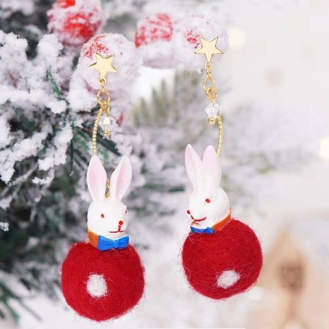 Felt Rabbit Earring Dangle FashionChic