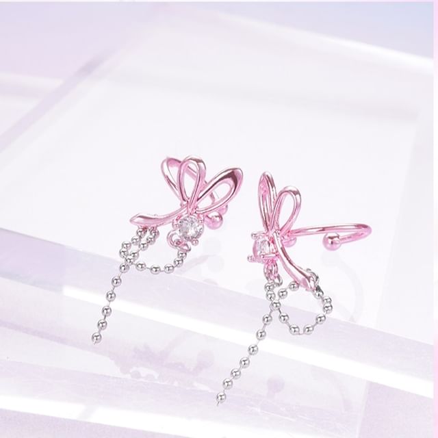Rhinestone Earring Dangle Knot Alloy FashionChic