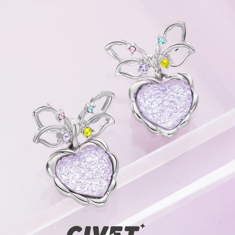 Earring Alloy Heart Bow Drop FashionChic