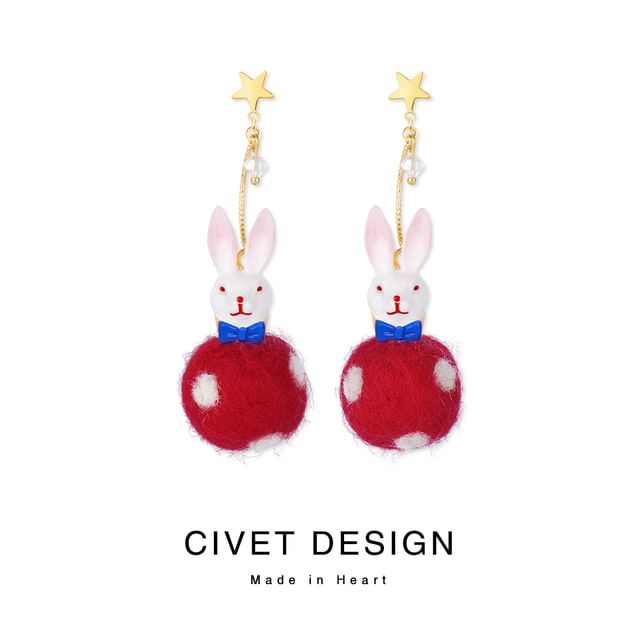 Felt Rabbit Earring Dangle FashionChic