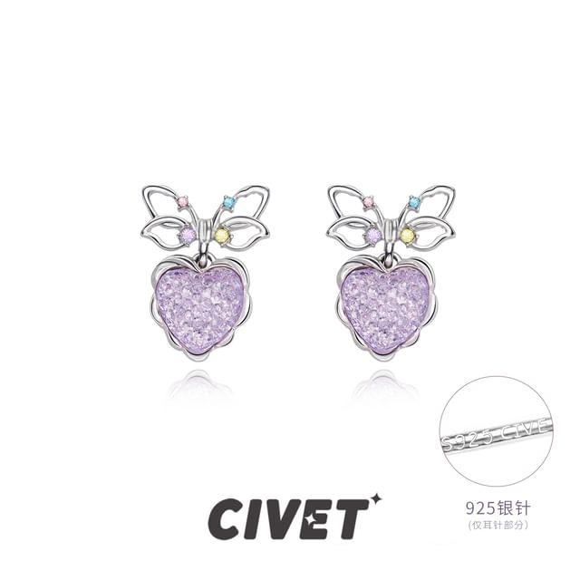 Earring Alloy Heart Bow Drop FashionChic