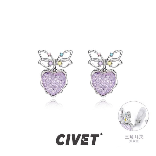 Earring Alloy Heart Bow Drop FashionChic