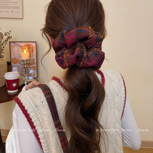 Plaid Hair Scrunchie FashionChic