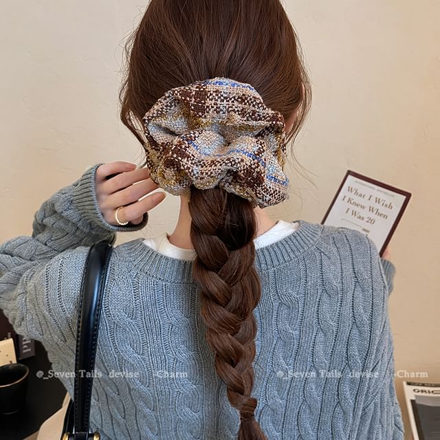 Plaid Hair Scrunchie FashionChic