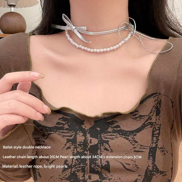 / Heart Braded Necklace Set Layered FashionChic