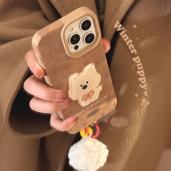 Charm Phone Set Case Pom Dog / FashionChic