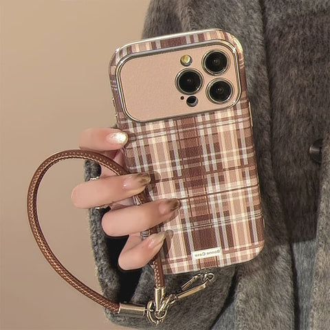 / Phone Set Case Plaid Strap FashionChic