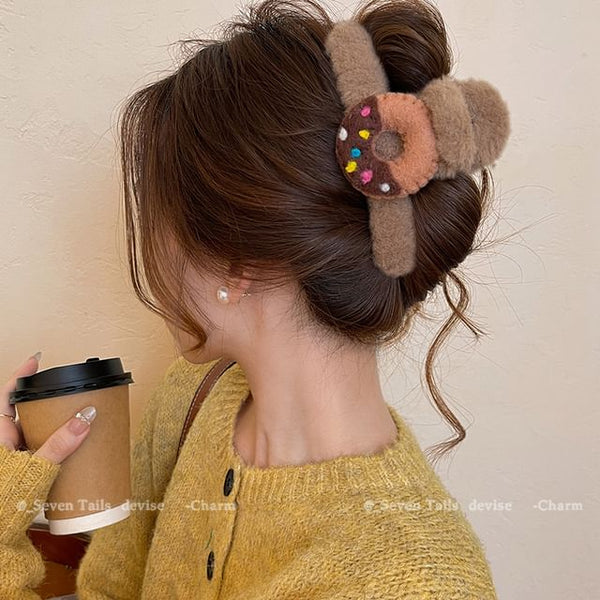 Acrylic Claw Hair Chenille Donut Clip FashionChic