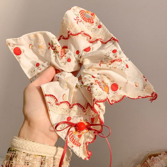 Bow Trim Scrunchie Lace FashionChic