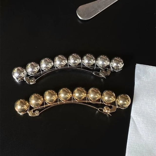 Polished Hair Bead Alloy Clip FashionChic