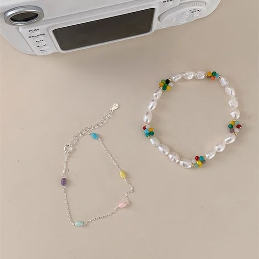 Sterling Silver Pearl / Freshwater S925 Bead Bracelet FashionChic