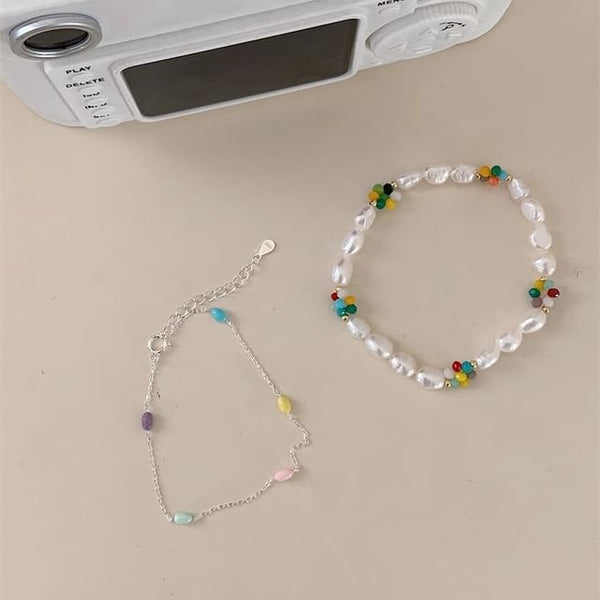 Sterling Silver Pearl / Freshwater S925 Bead Bracelet FashionChic