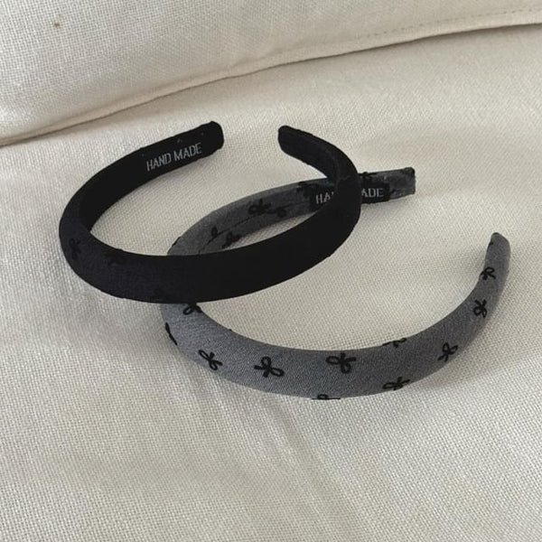 Bow Embroidered Fabric Headband FashionChic