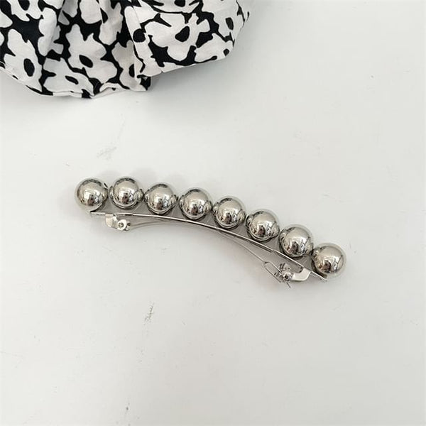 Polished Hair Bead Alloy Clip FashionChic