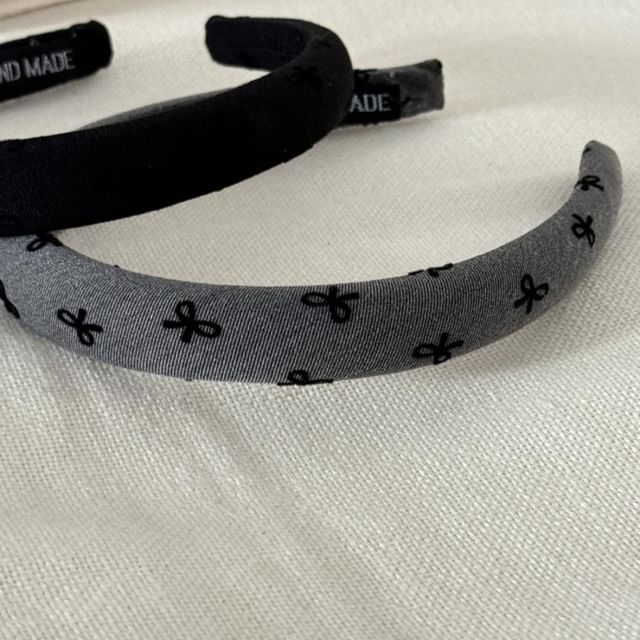 Bow Embroidered Fabric Headband FashionChic