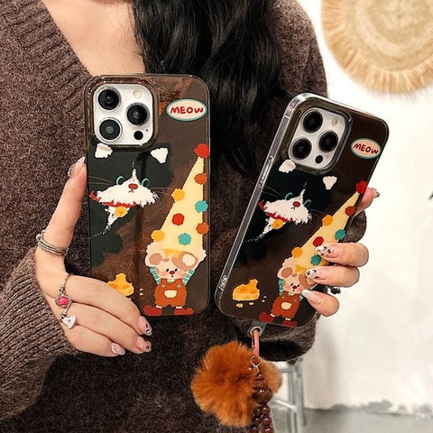 / Strap Set Case Pom Mouse Phone FashionChic