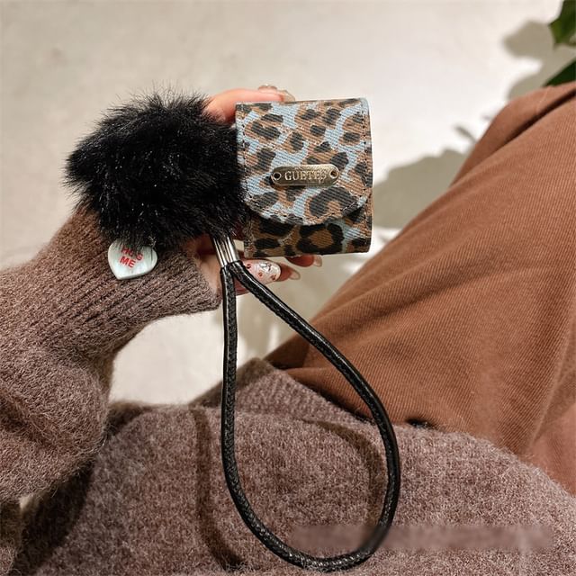 / Pro Strap Case Skin Leopard Pom AirPods Earphone Print FashionChic