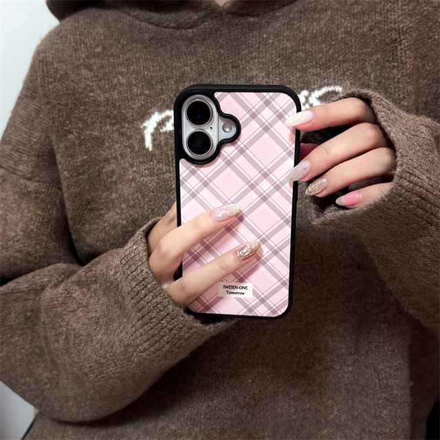 Adhesive Set Case Ribbon Decoration Plaid Phone / FashionChic