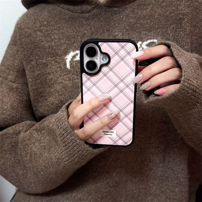Adhesive Set Case Ribbon Decoration Plaid Phone / FashionChic