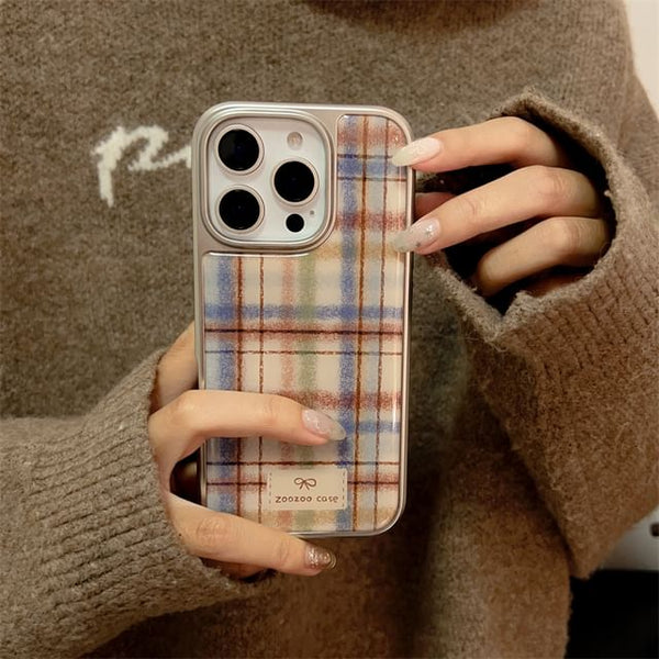 Phone Set Plaid Case Strap / FashionChic