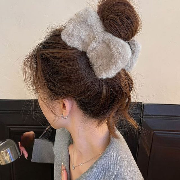 Bow Chenille Claw Hair Clip FashionChic