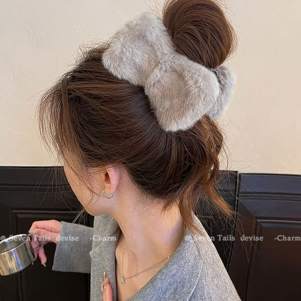 Bow Chenille Claw Hair Clip FashionChic