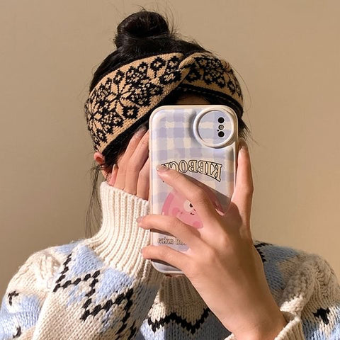 Patterned Knitted Headband FashionChic