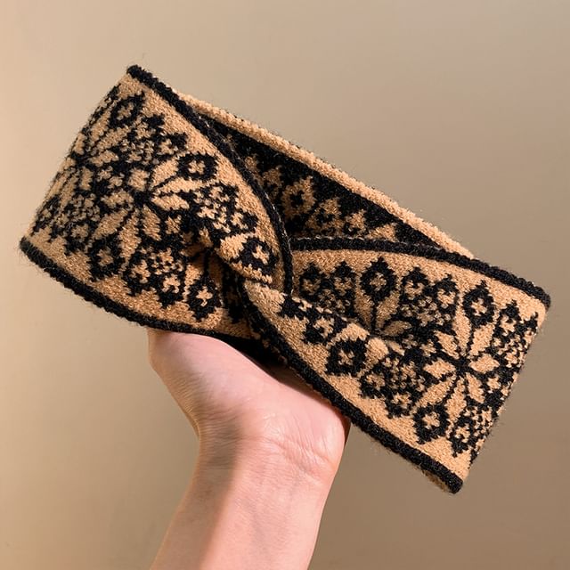 Patterned Knitted Headband FashionChic
