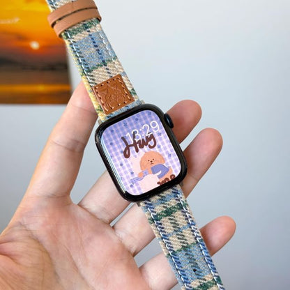 Watch Band Apple Fabric Plaid FashionChic