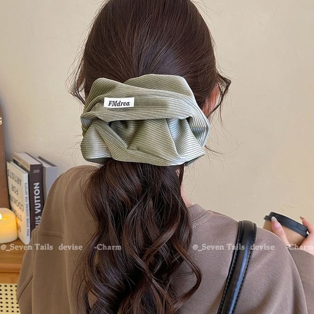 Label Scrunchie Lettering Striped FashionChic