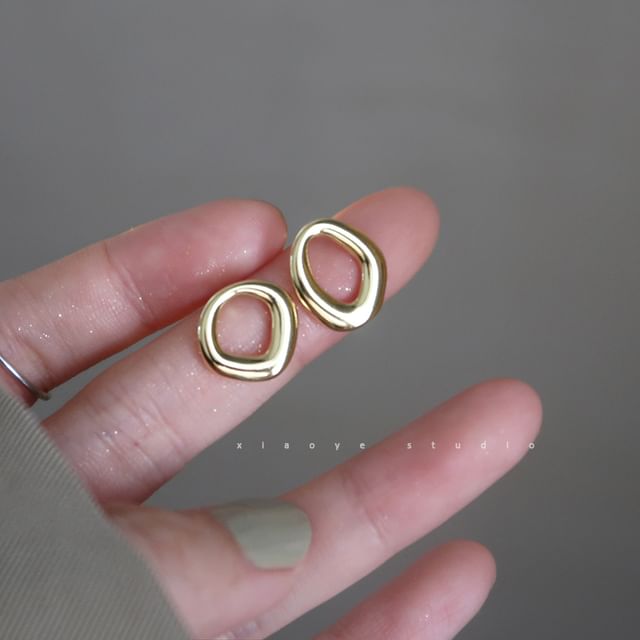 S925 Stud Sterling Earring Irregular Silver FashionChic