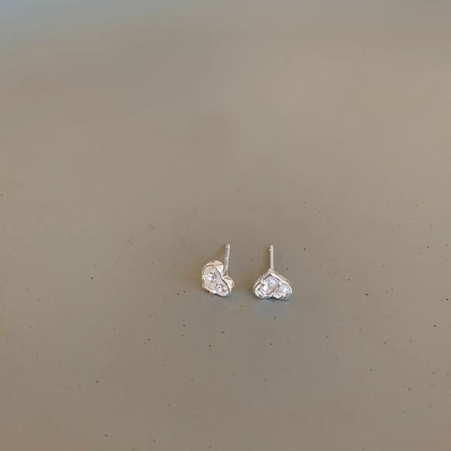 Earring Stud Rhinestone Heart Alloy FashionChic
