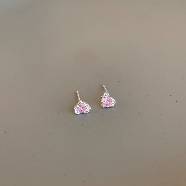 Earring Stud Rhinestone Heart Alloy FashionChic