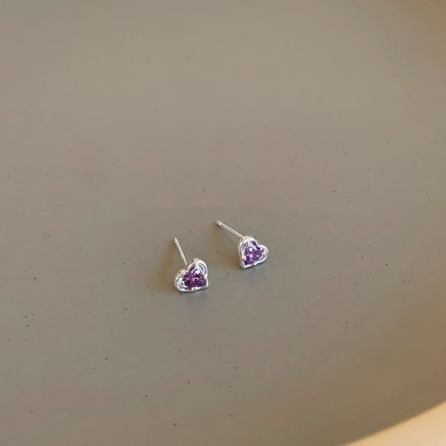 Earring Stud Rhinestone Heart Alloy FashionChic