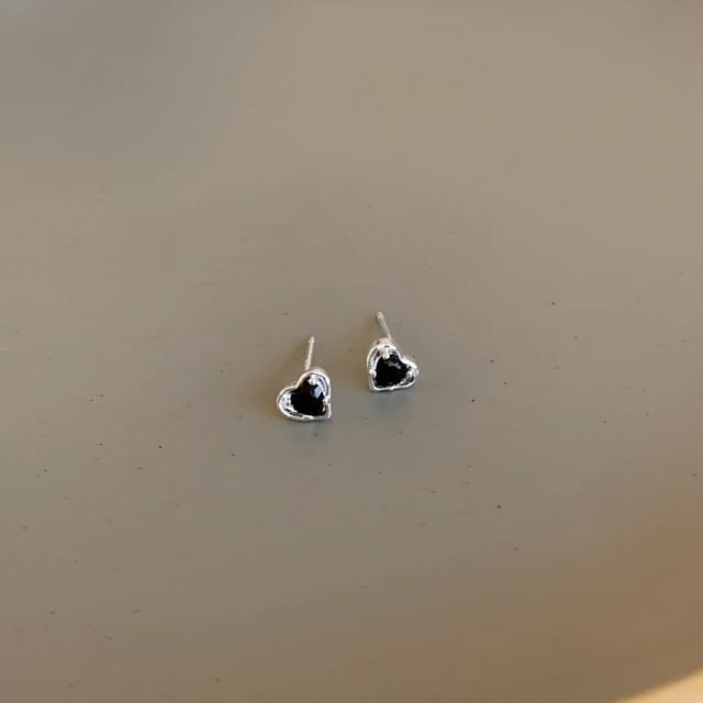 Earring Stud Rhinestone Heart Alloy FashionChic