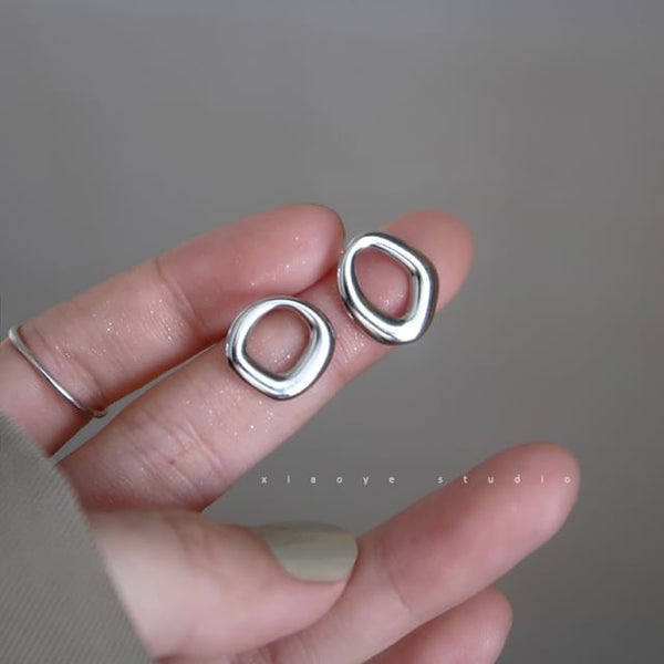 S925 Stud Sterling Earring Irregular Silver FashionChic
