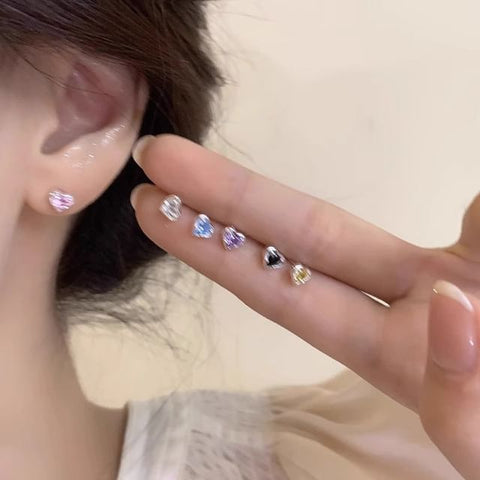 Earring Stud Rhinestone Heart Alloy FashionChic