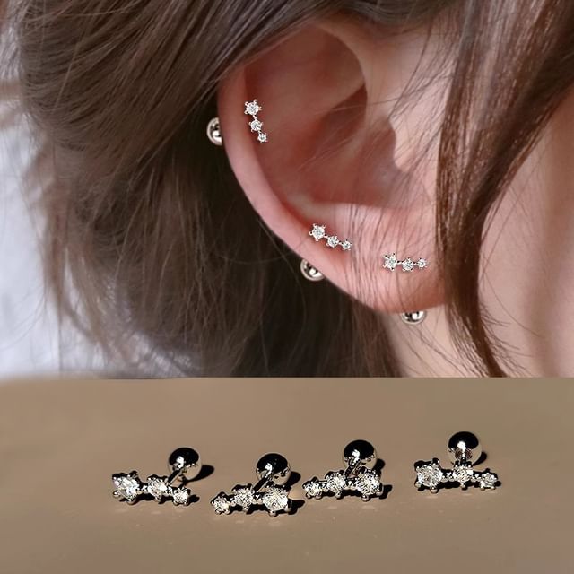 Star Rhinestone Jacket Ear Alloy FashionChic