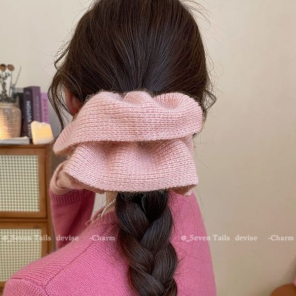 Knit Scrunchie Plain FashionChic