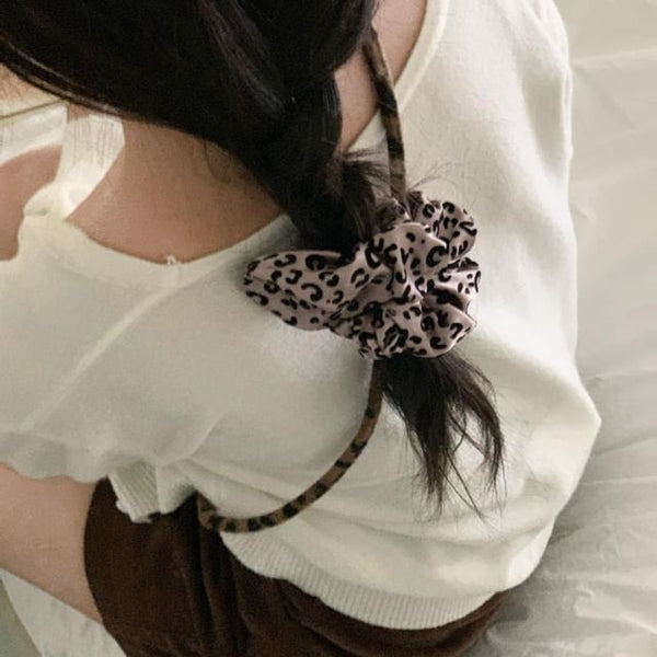 Print Hair Scrunchie Leopard FashionChic