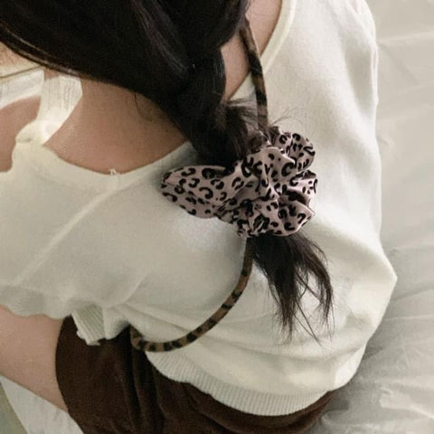 Print Hair Scrunchie Leopard FashionChic