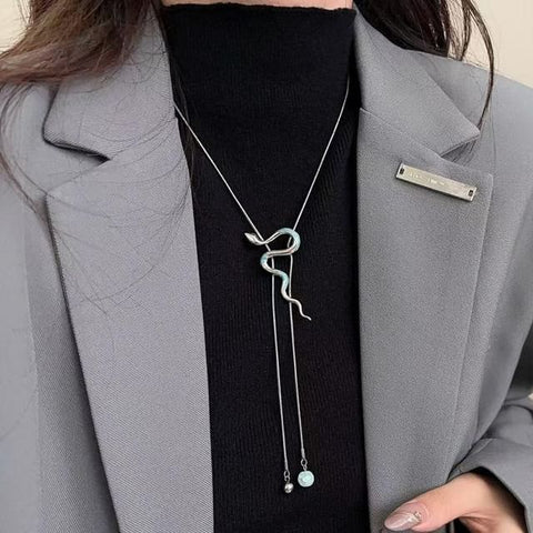 Lariat Pendant Necklace Snake Alloy FashionChic